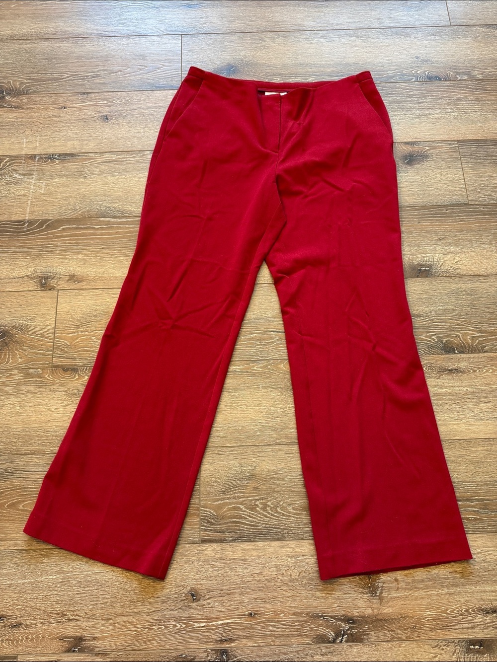 Chico's Deep Red Wide-Leg Pull-On Pants Size: 2 B183